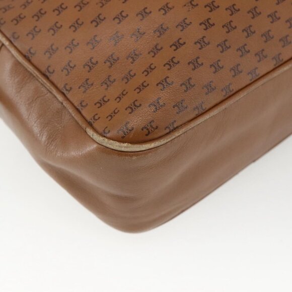 Authentic CELINE Macadam Canvas Shoulder Bag PVC Brown Gold - Picture 5 of 16